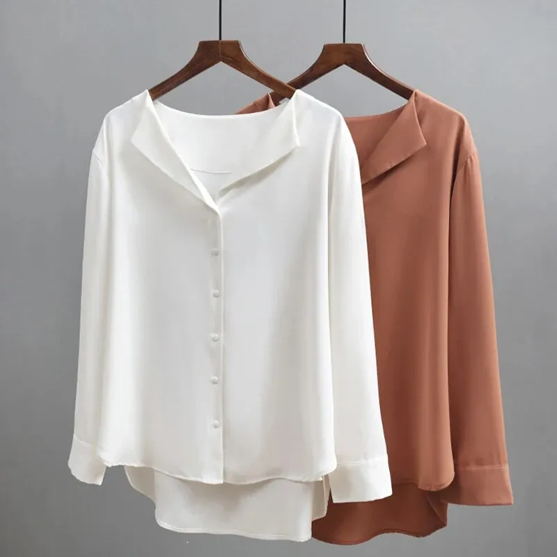 Chiffon Blouses Women Long Sleeve Casual Shirt