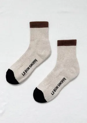 Color Block Girlfriend Socks - Black Coffee