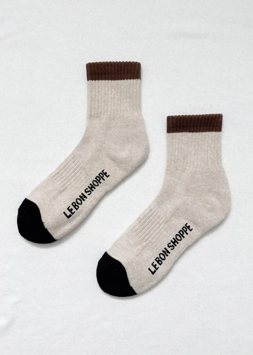 Color Block Girlfriend Socks - Black Coffee
