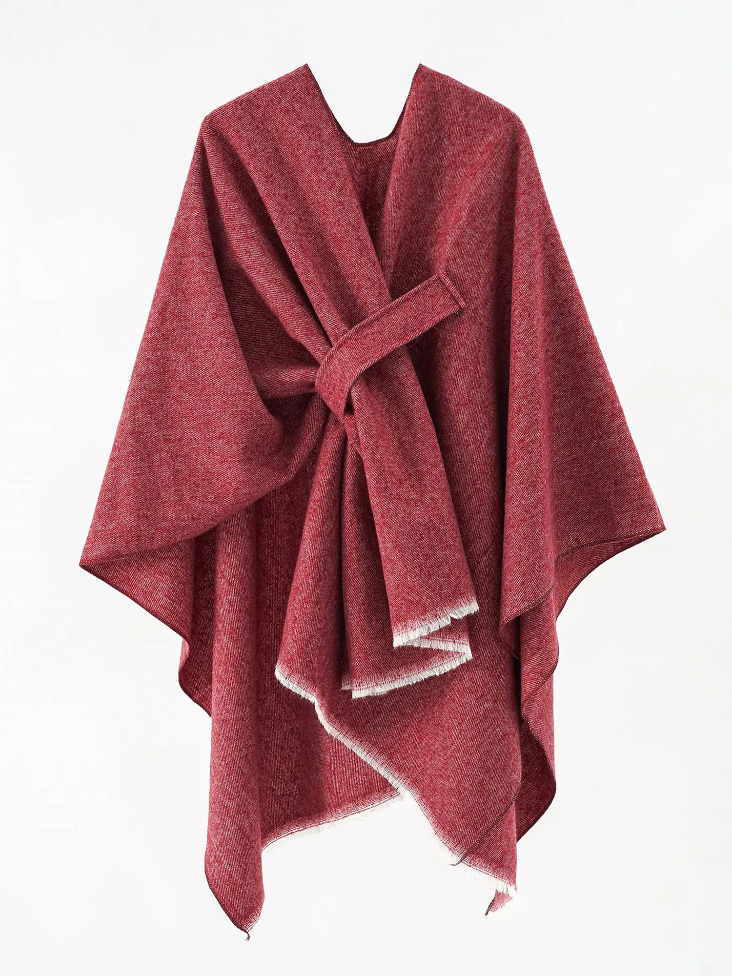 Colorblock Casual Irregular Shawl Wrap Cape