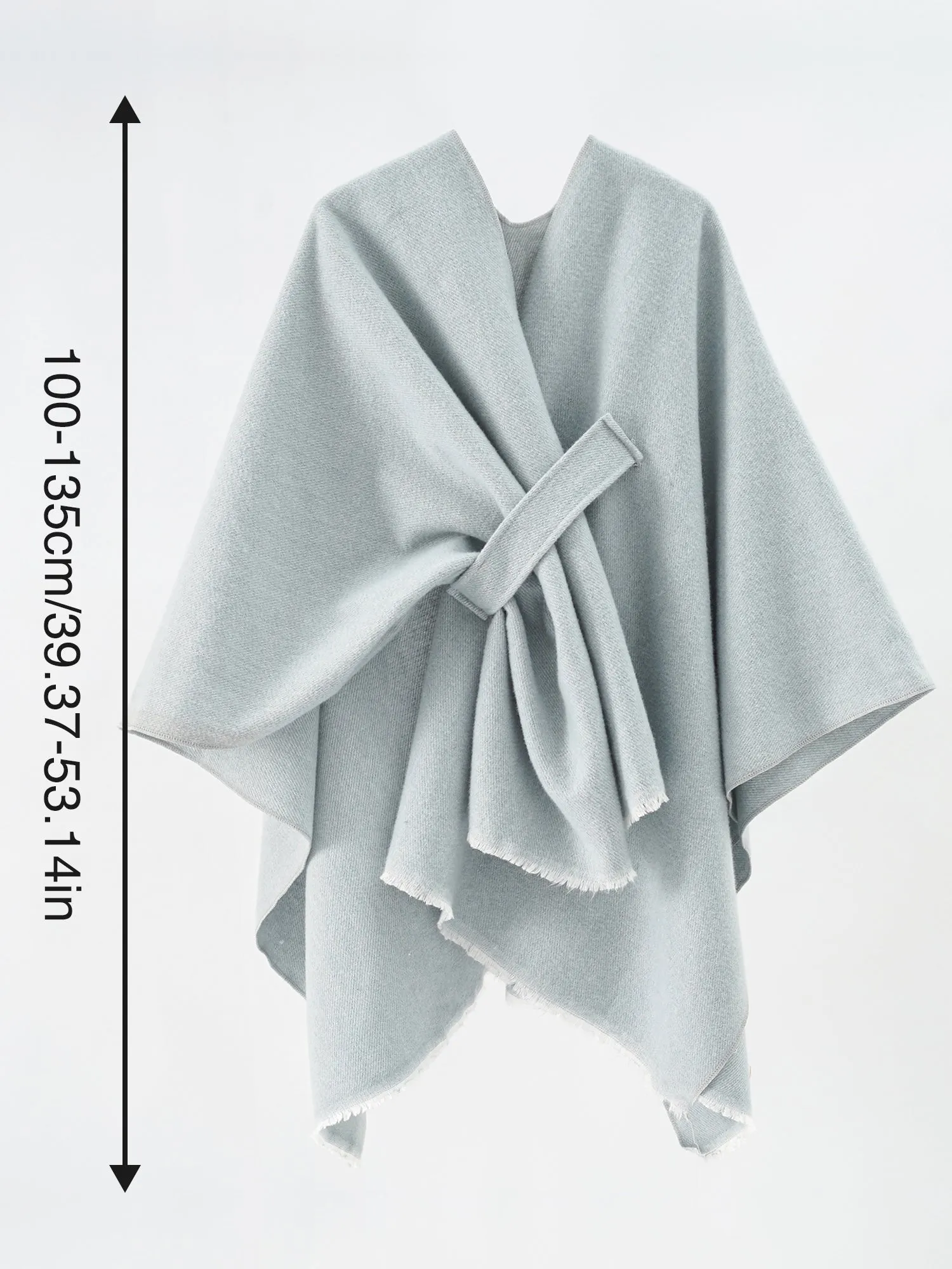 Colorblock Casual Irregular Shawl Wrap Cape