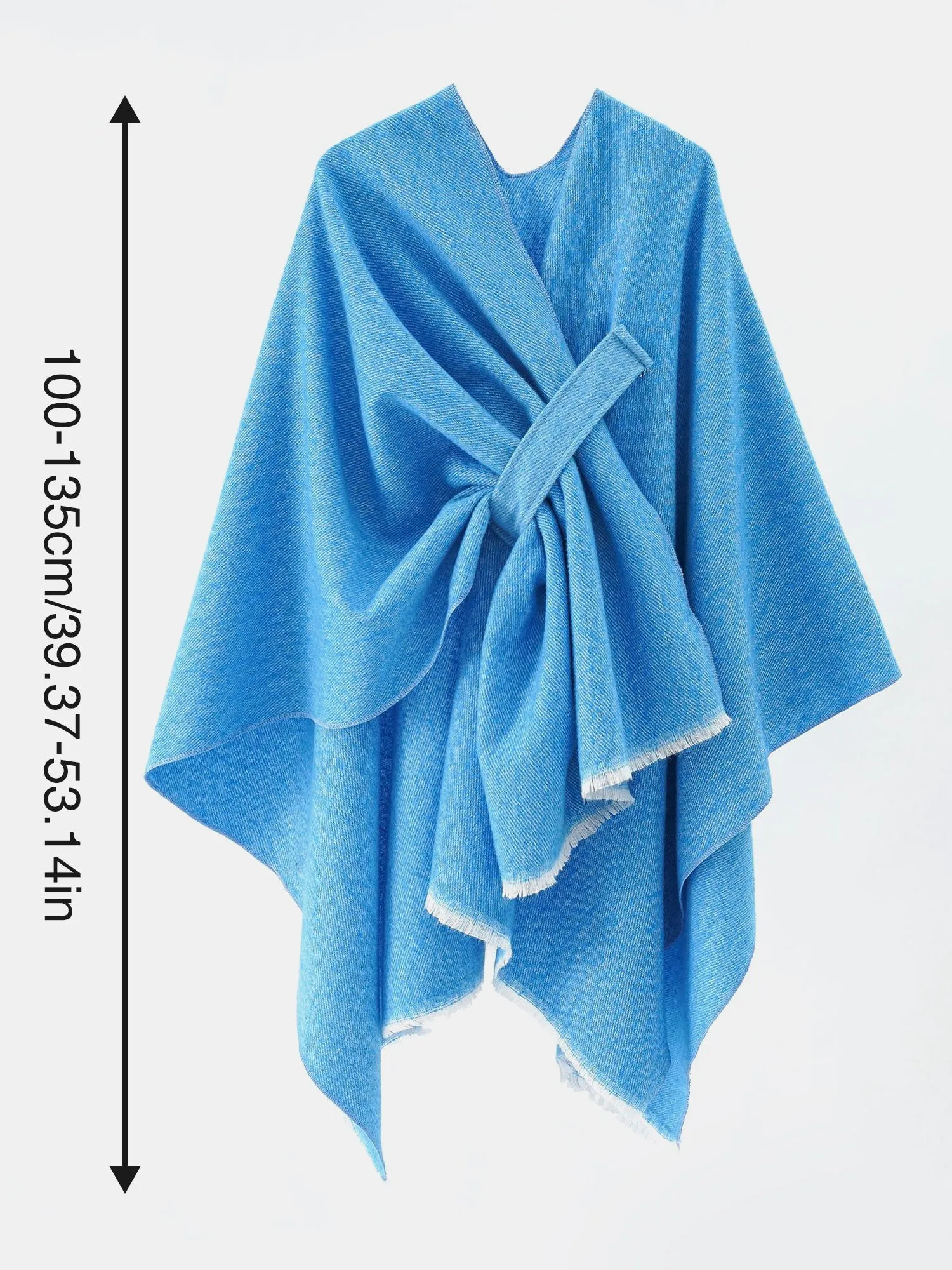 Colorblock Casual Irregular Shawl Wrap Cape