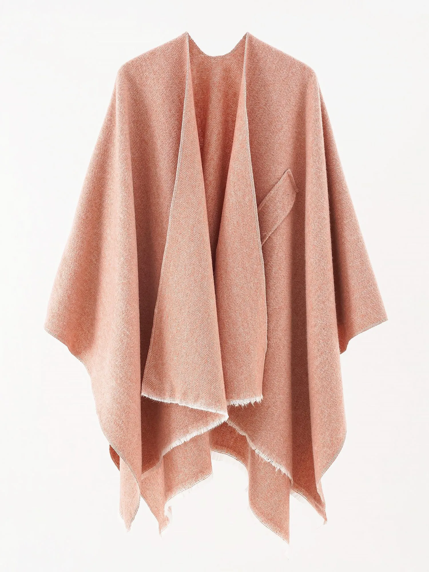 Colorblock Casual Irregular Shawl Wrap Cape