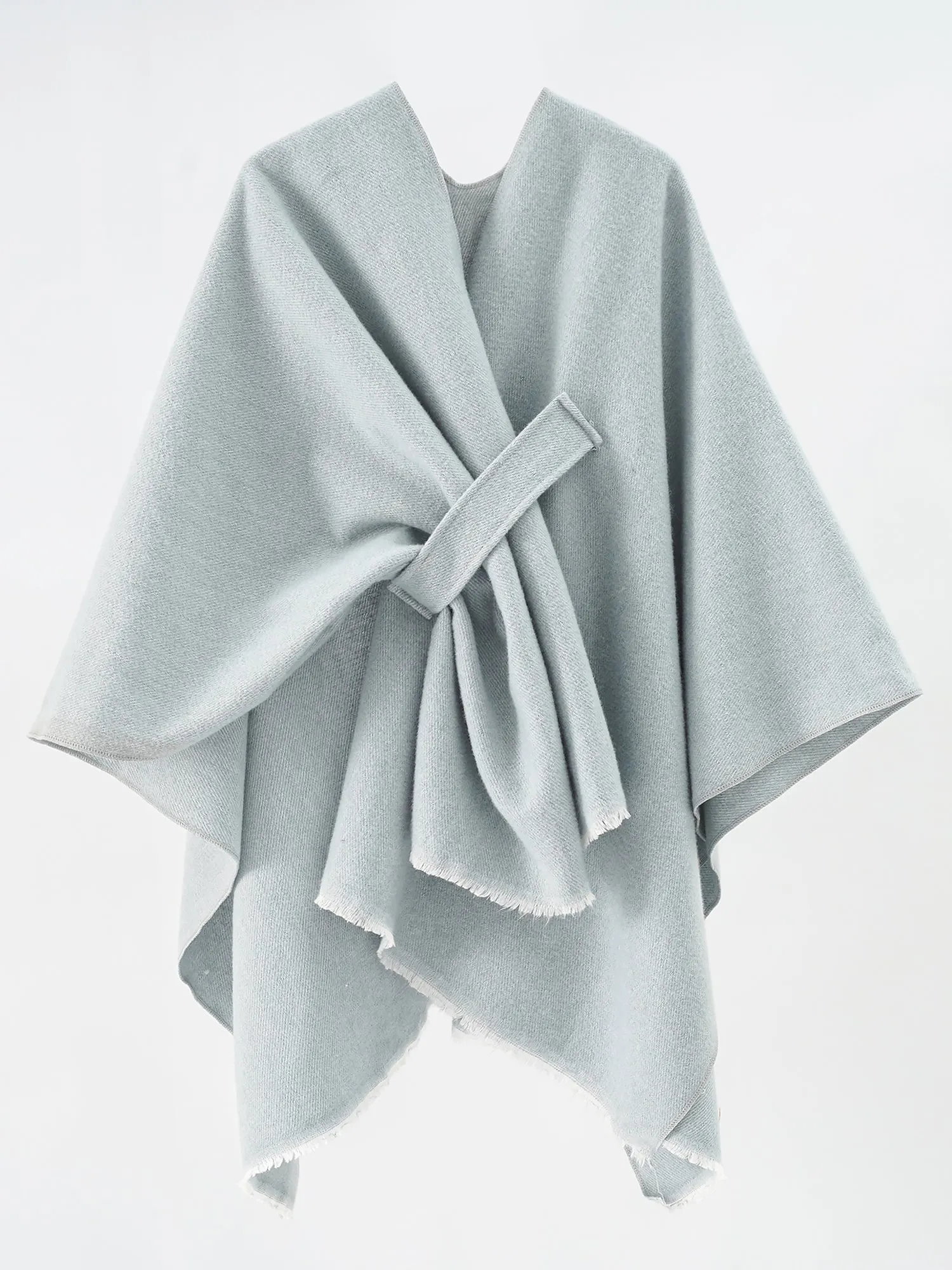 Colorblock Casual Irregular Shawl Wrap Cape