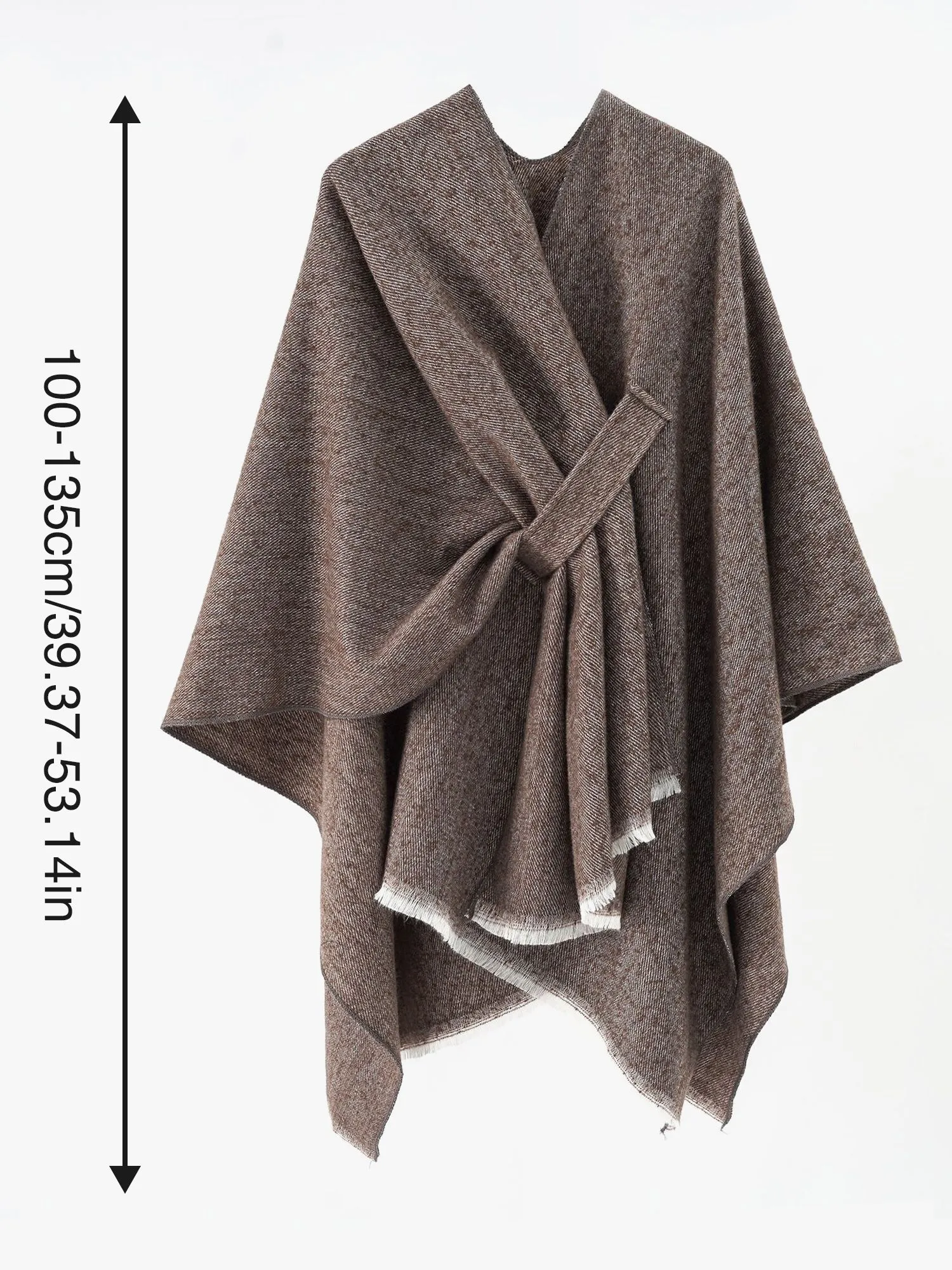 Colorblock Casual Irregular Shawl Wrap Cape