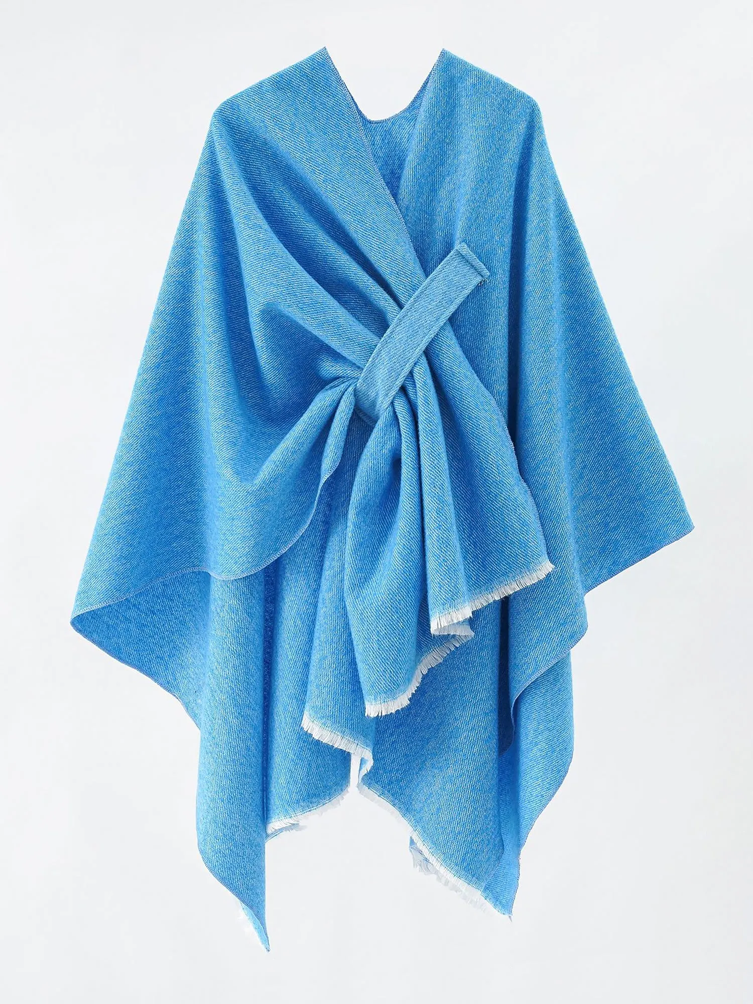 Colorblock Casual Irregular Shawl Wrap Cape