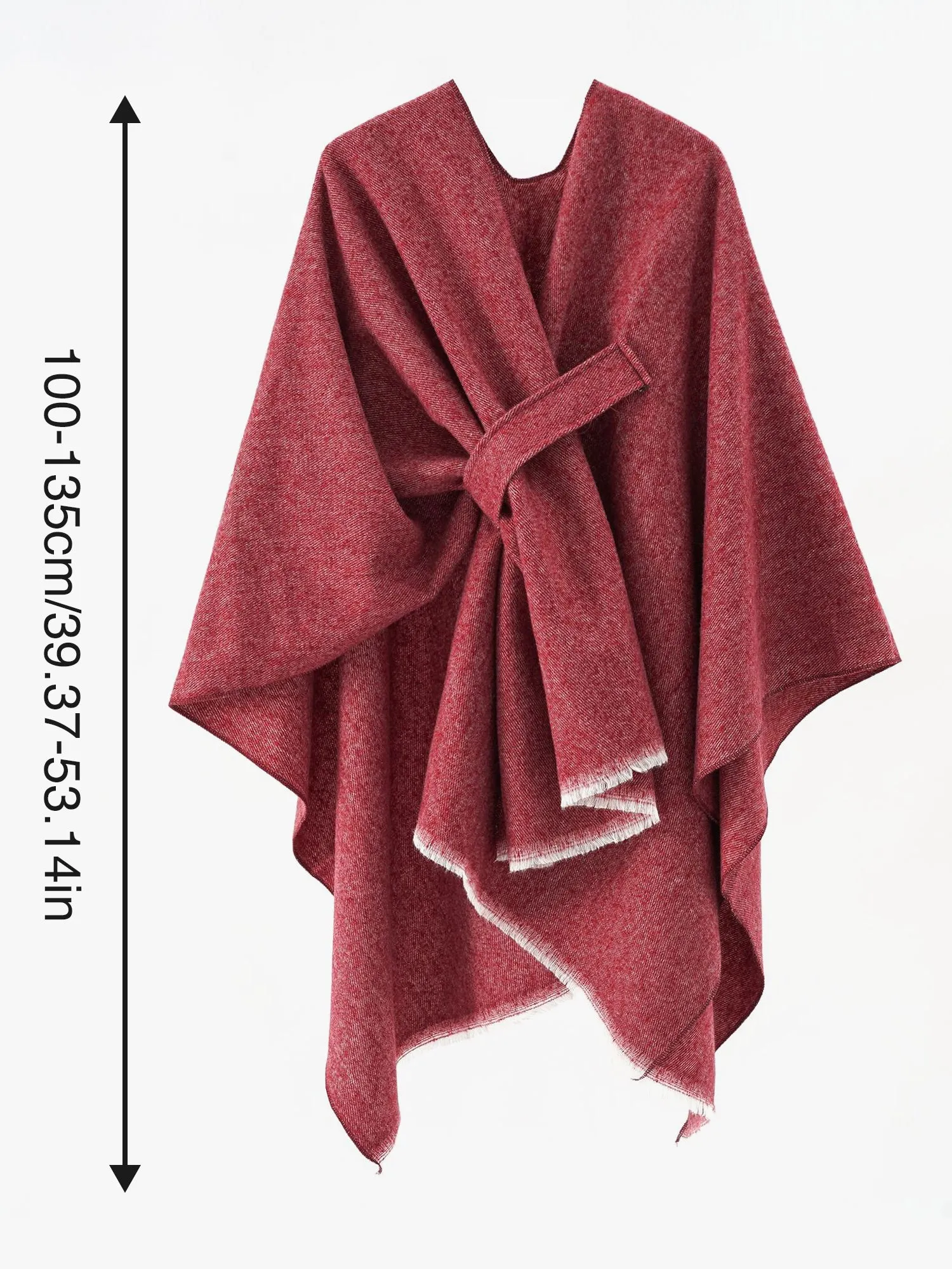 Colorblock Casual Irregular Shawl Wrap Cape