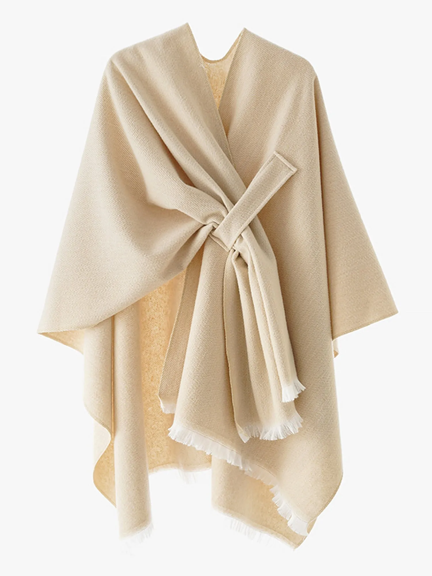 Colorblock Casual Irregular Shawl Wrap Cape