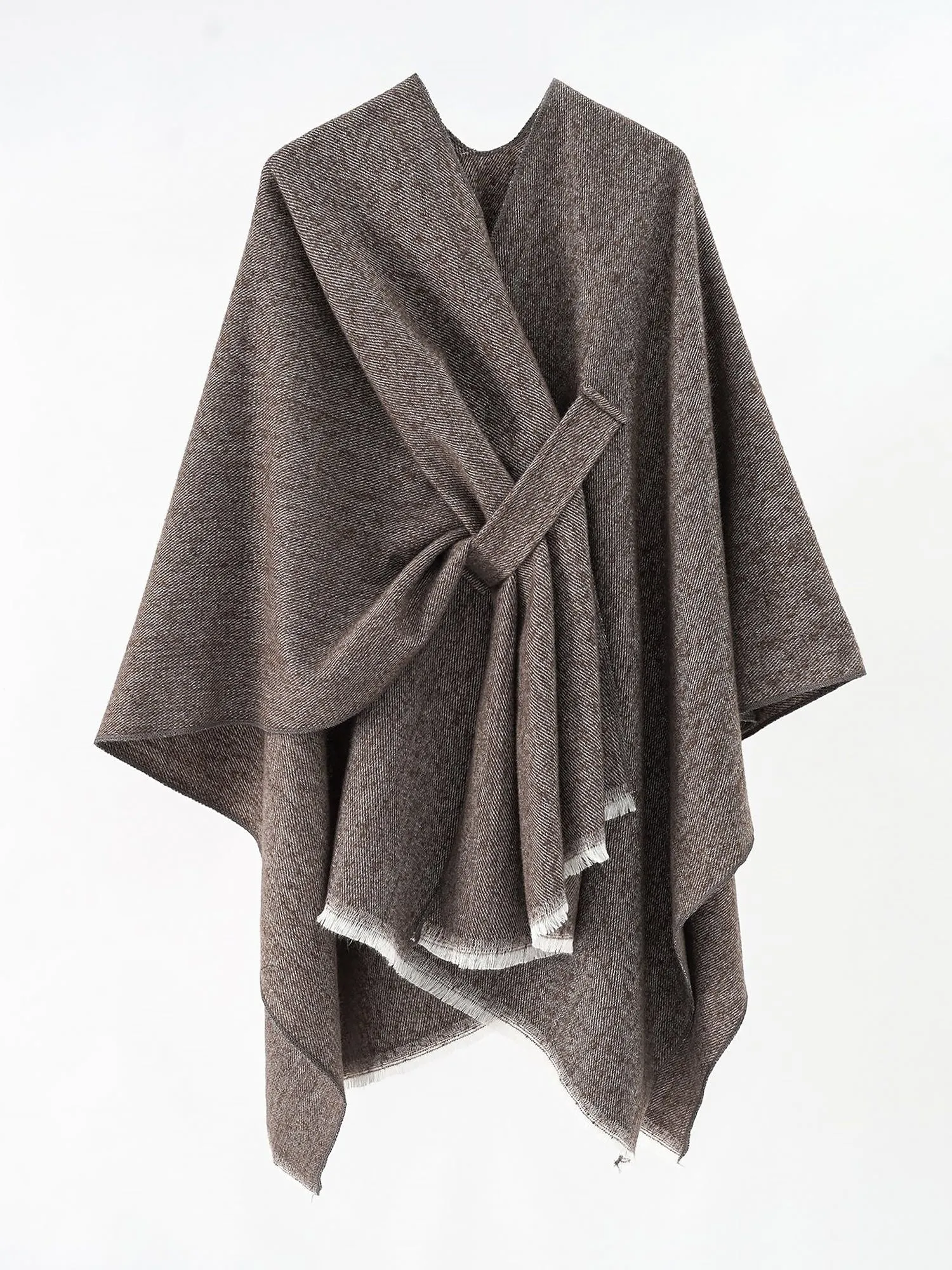 Colorblock Casual Irregular Shawl Wrap Cape