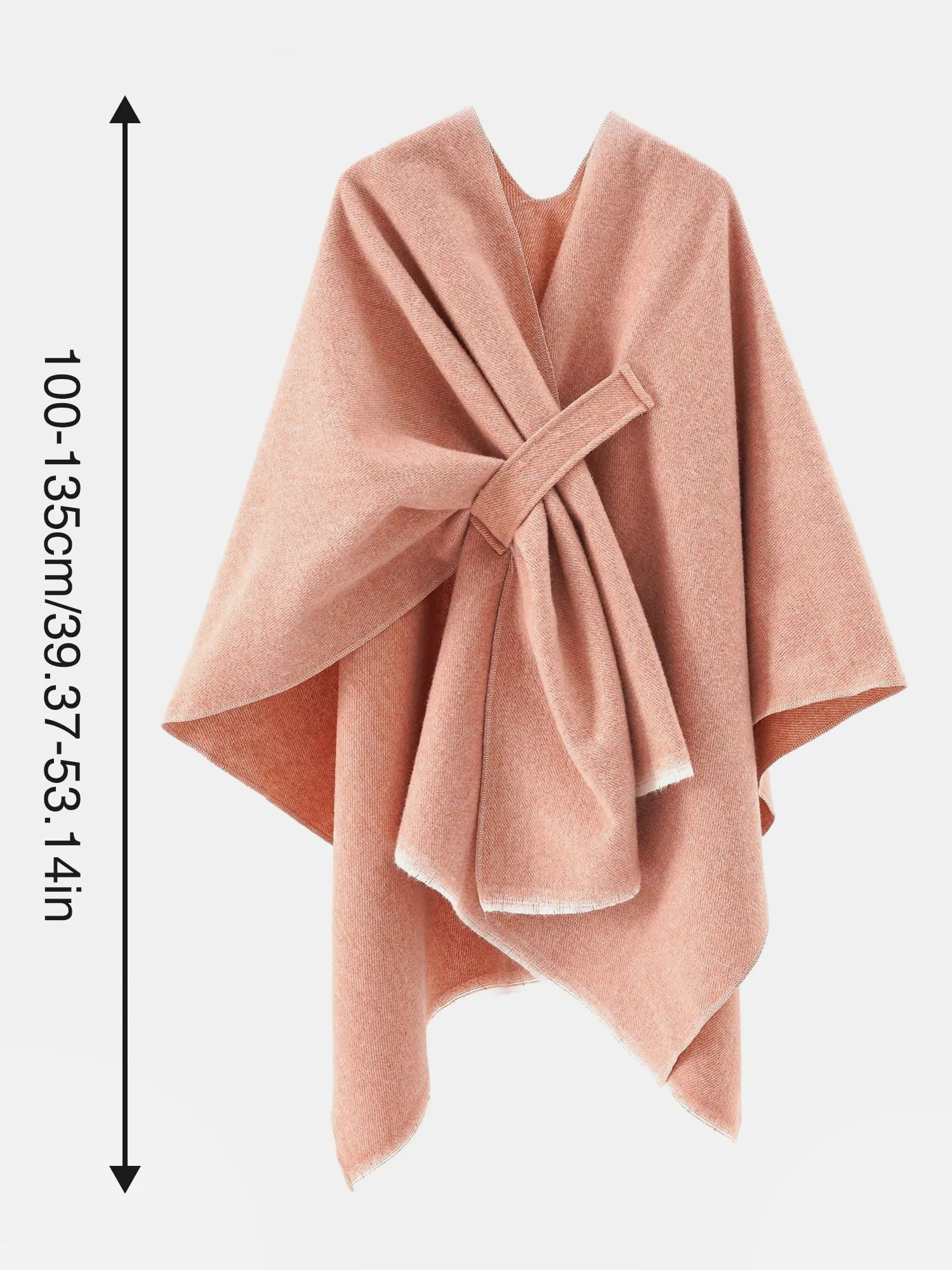 Colorblock Casual Irregular Shawl Wrap Cape