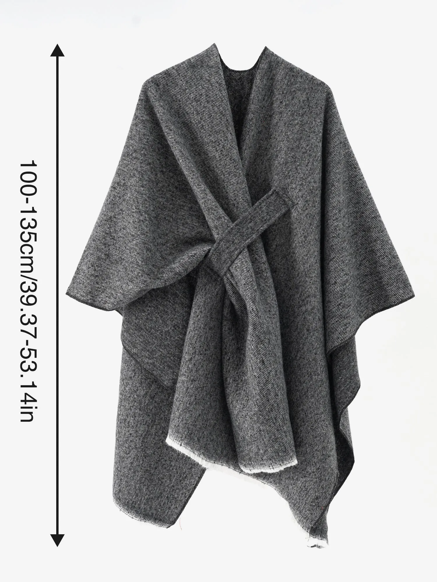 Colorblock Casual Irregular Shawl Wrap Cape