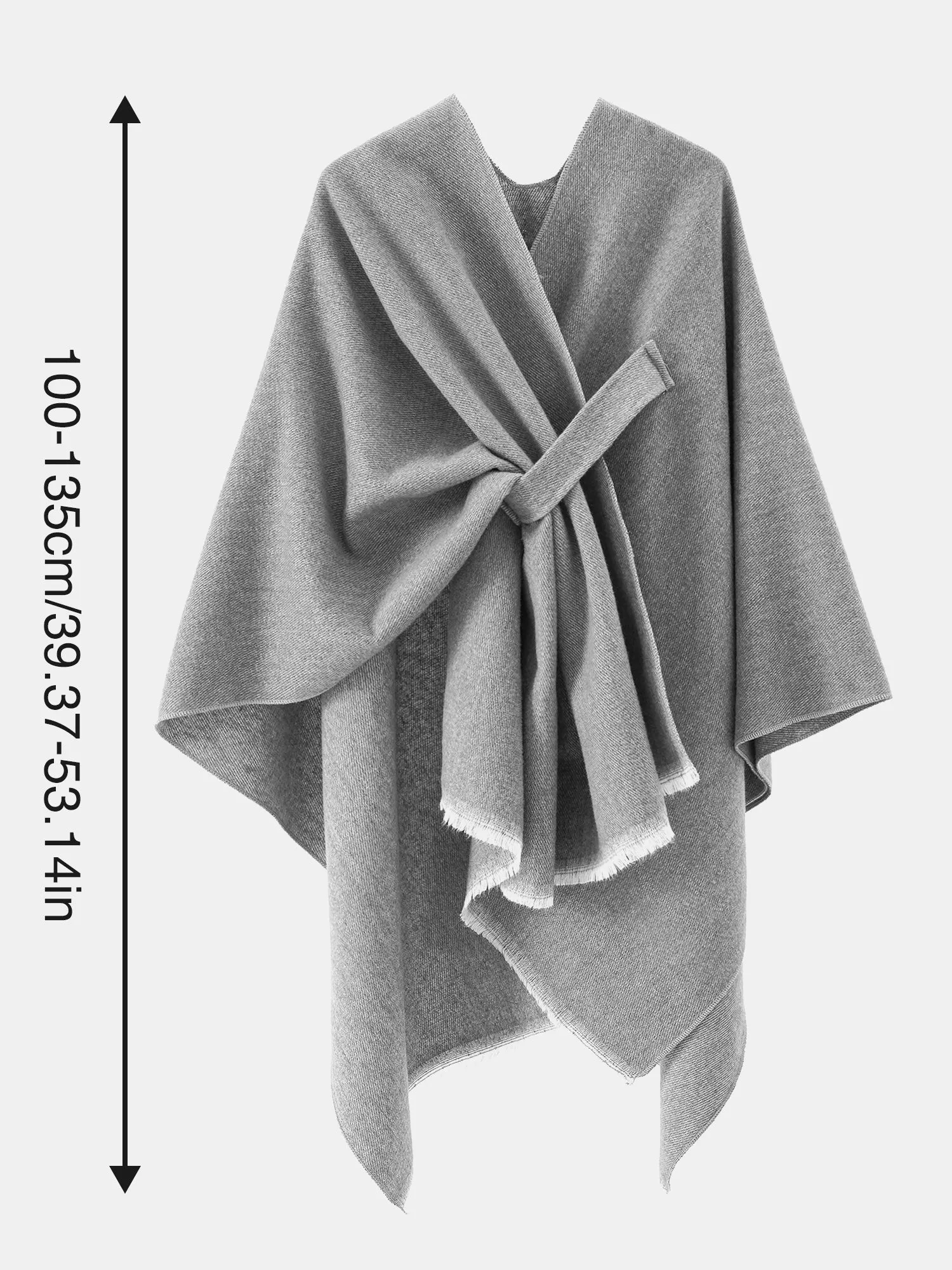 Colorblock Casual Irregular Shawl Wrap Cape