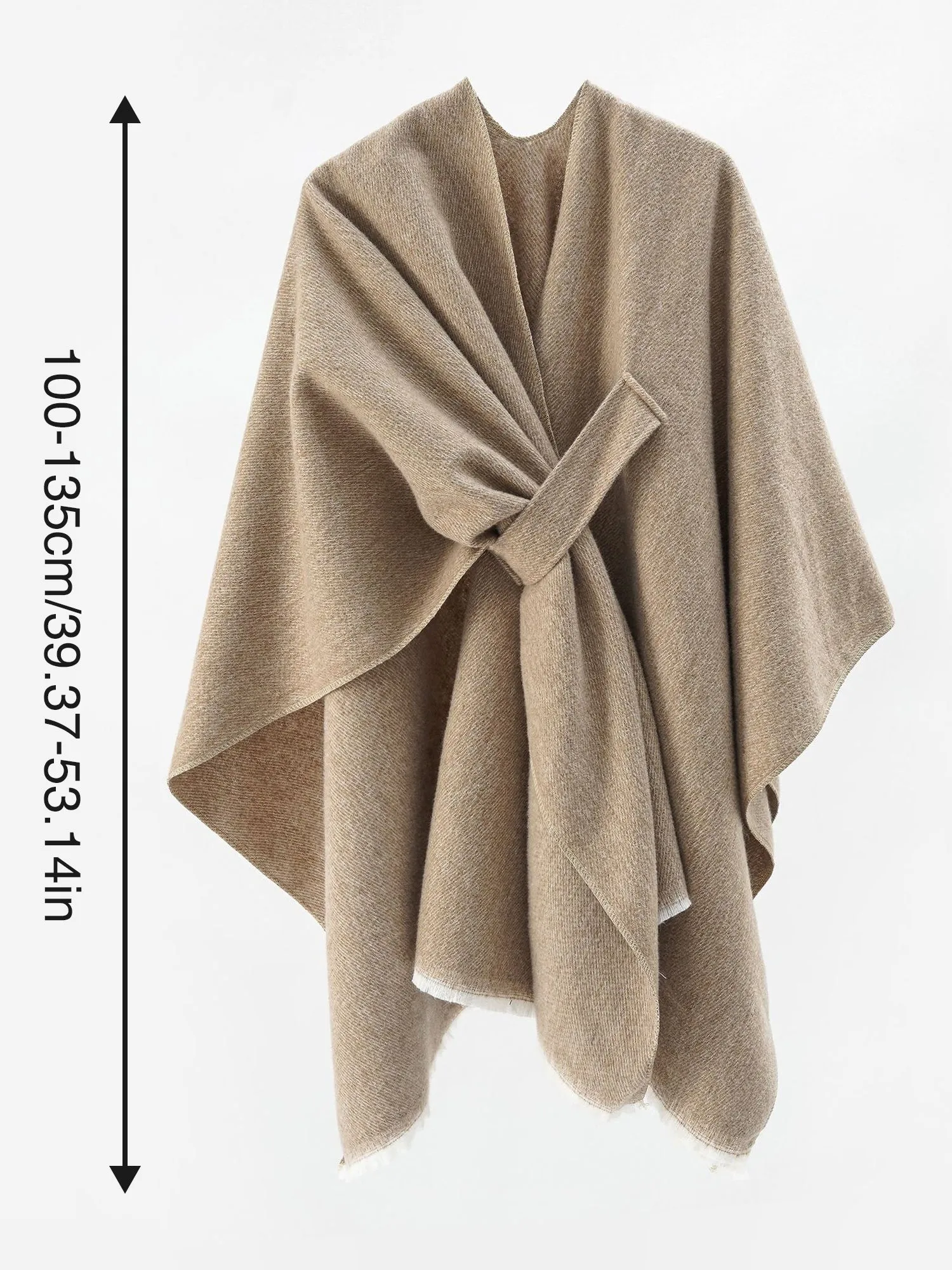 Colorblock Casual Irregular Shawl Wrap Cape
