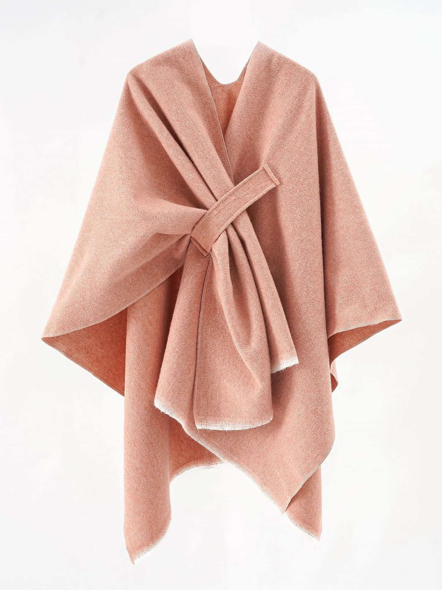 Colorblock Casual Irregular Shawl Wrap Cape