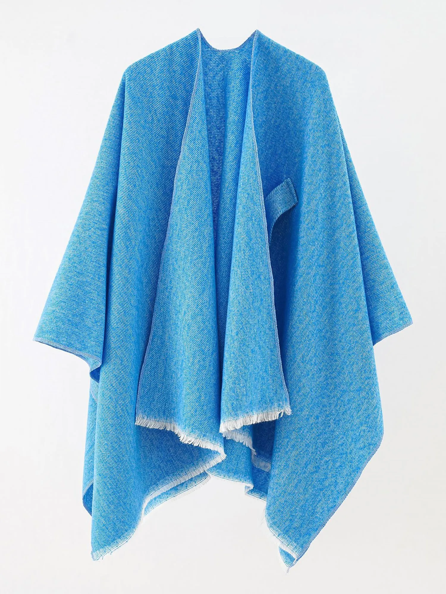 Colorblock Casual Irregular Shawl Wrap Cape