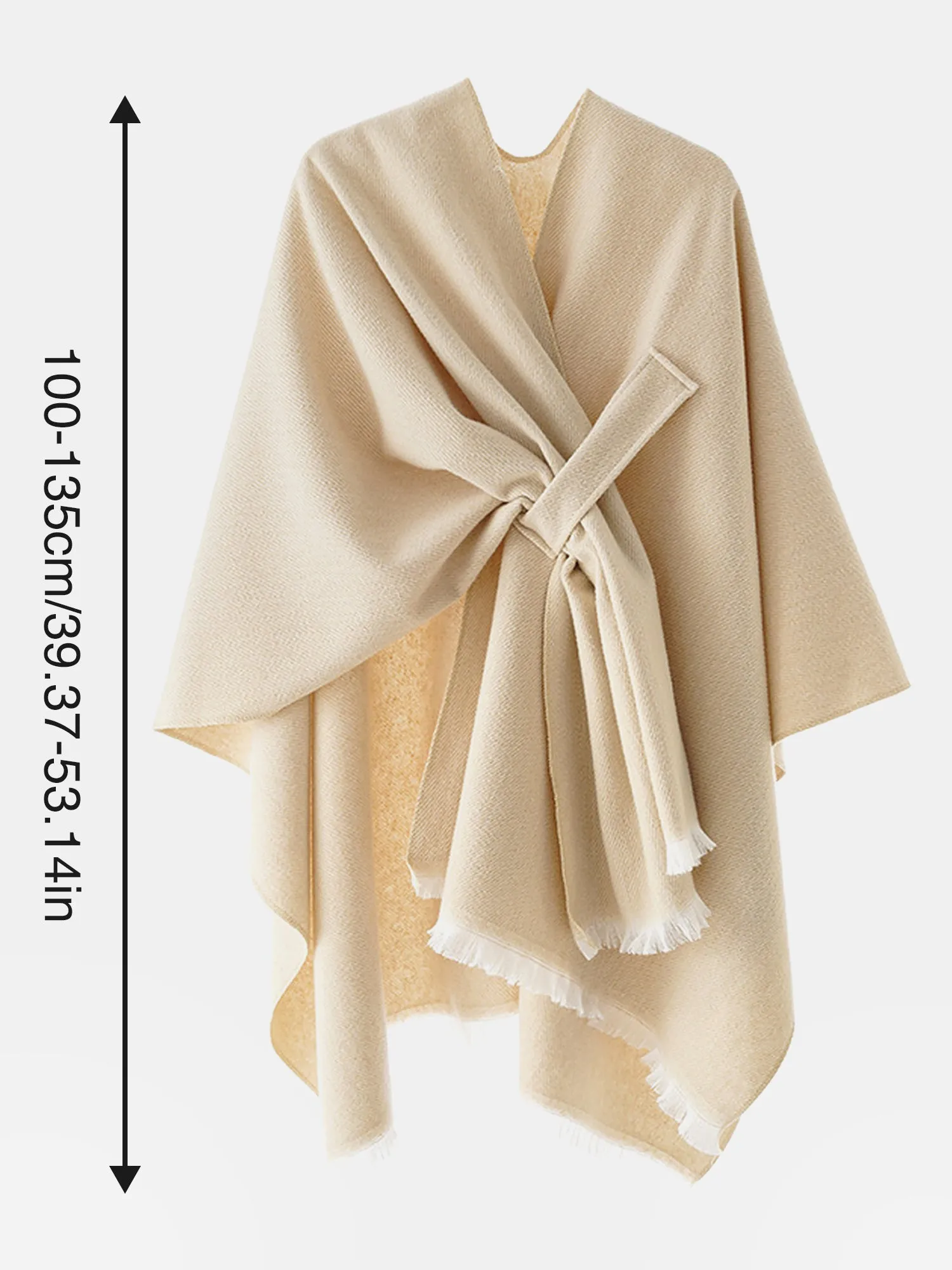 Colorblock Casual Irregular Shawl Wrap Cape