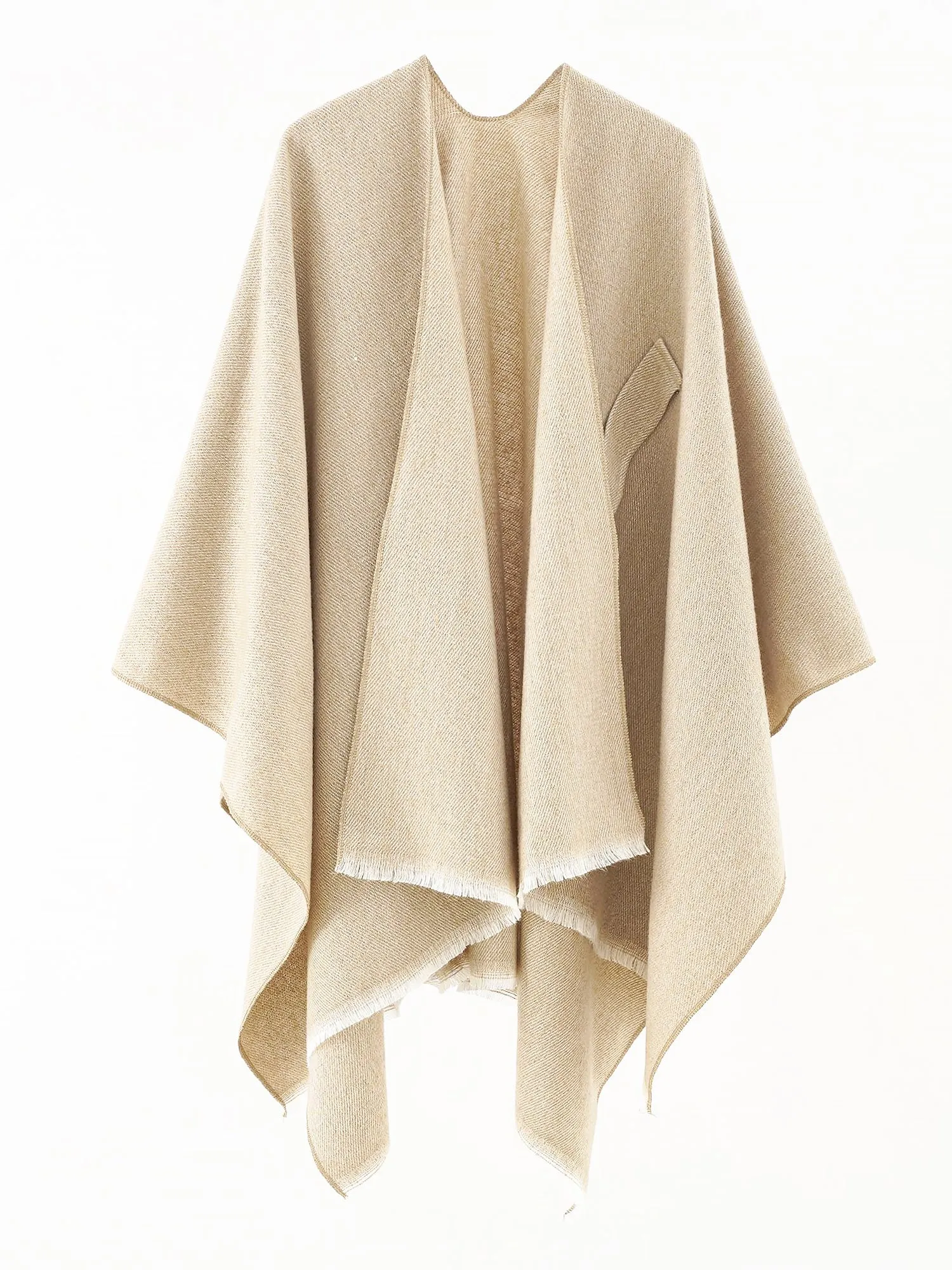 Colorblock Casual Irregular Shawl Wrap Cape
