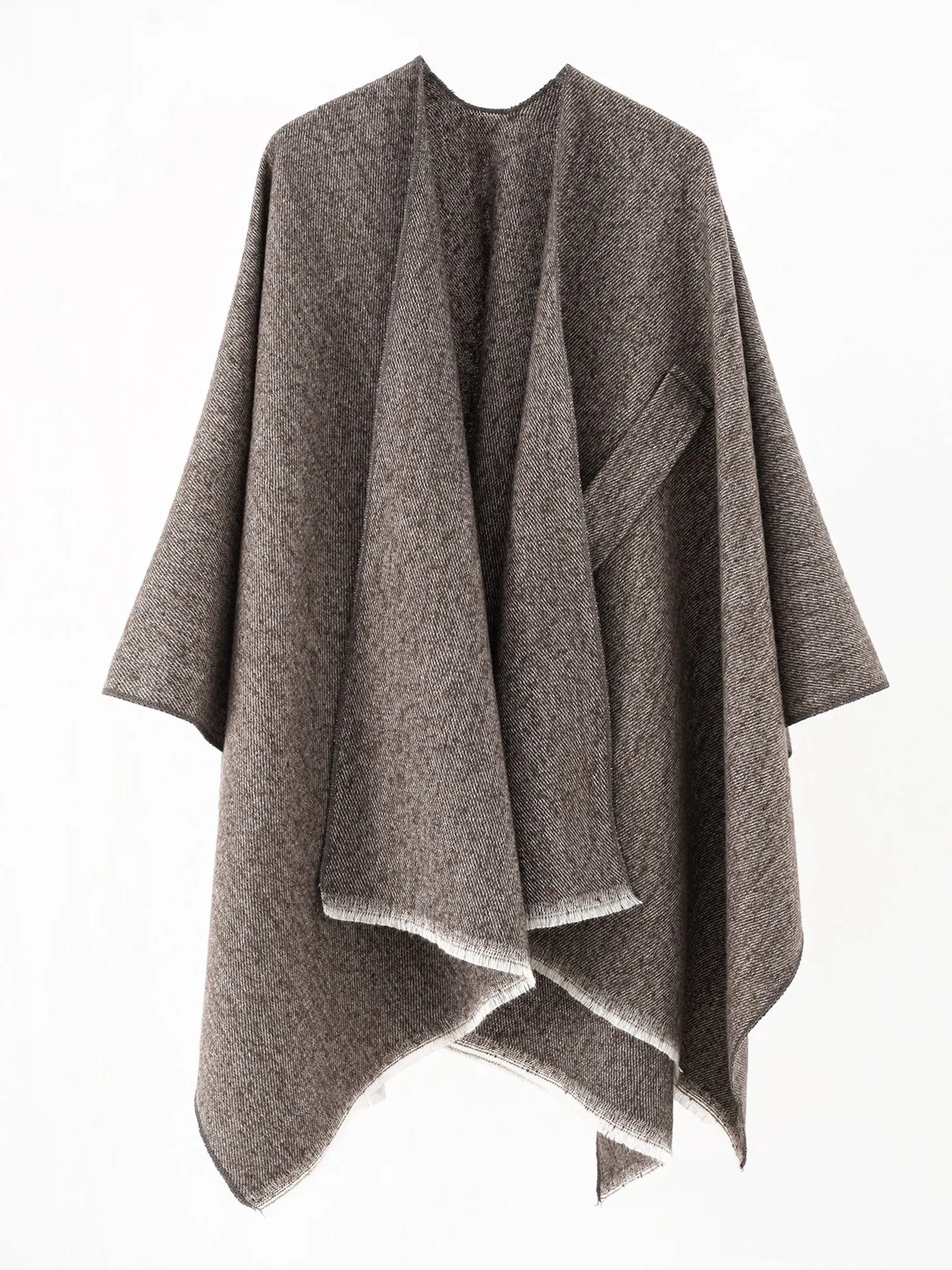 Colorblock Casual Irregular Shawl Wrap Cape