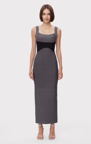 COLORBLOCKED BANDAGE GOWN