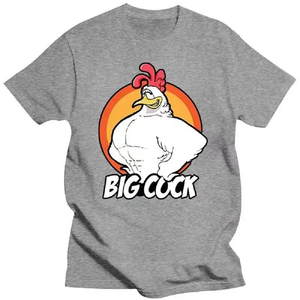 Cotton Tees Round Collar Big Cock T Shirts