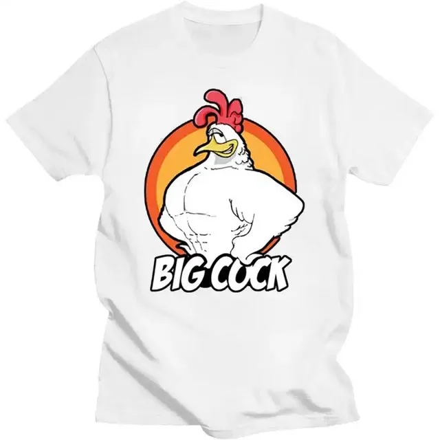 Cotton Tees Round Collar Big Cock T Shirts