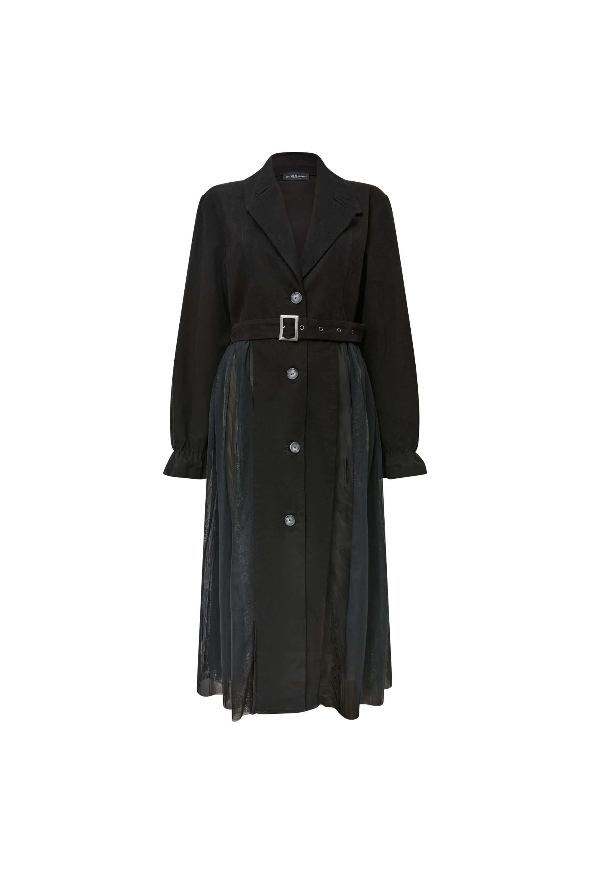 Cotton Tulle Black Trench