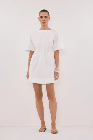 DAPHNE WHITE SLEEVED MINI DRESS