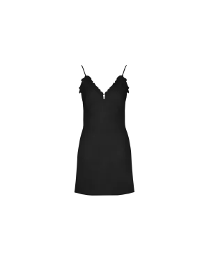 DELILAH RUFFLE MINI DRESS BLACK