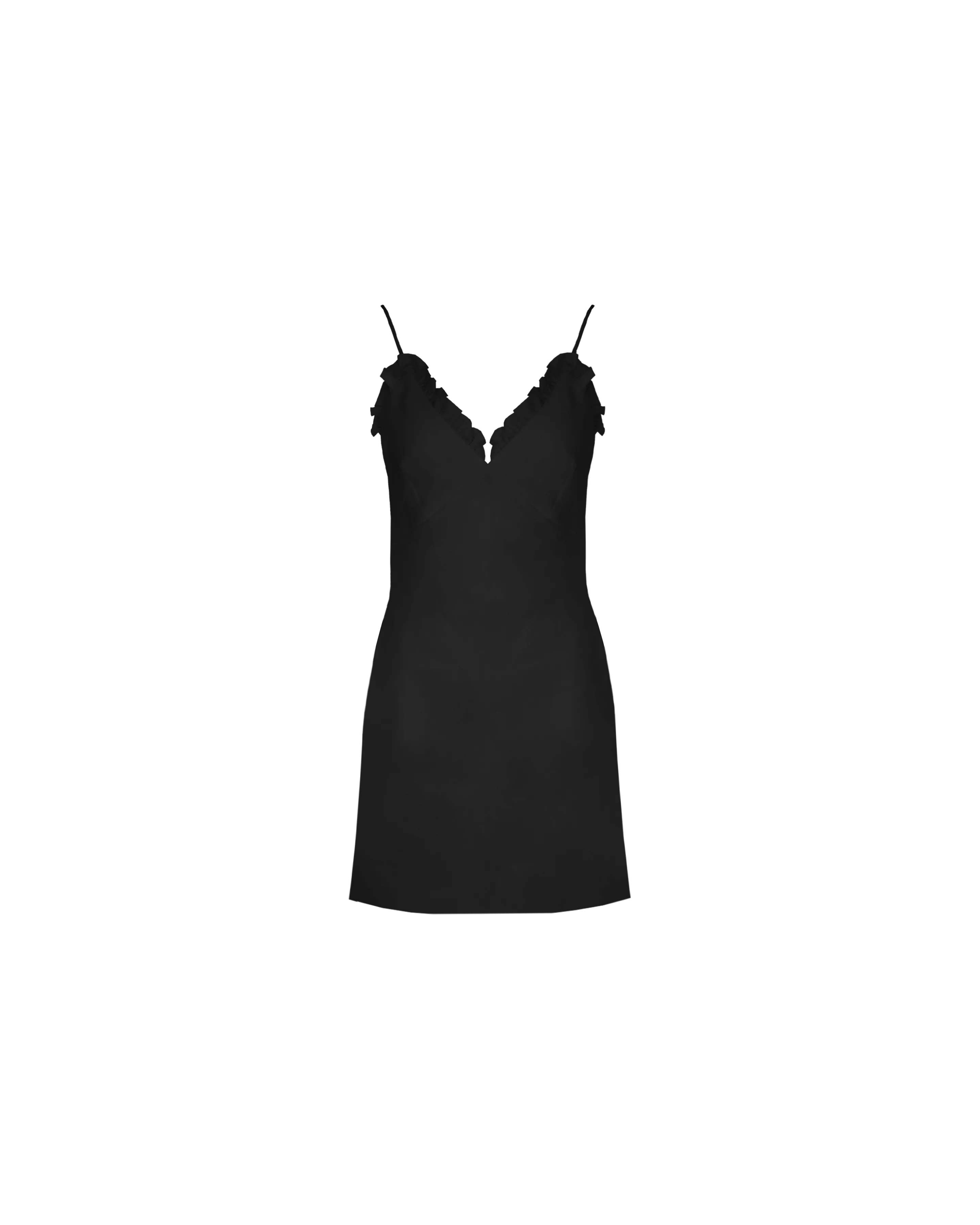 DELILAH RUFFLE MINI DRESS BLACK