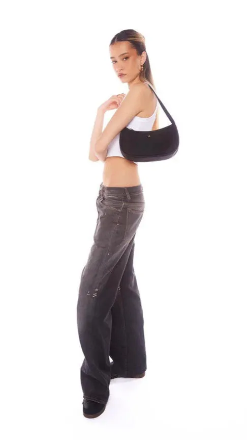 Dixiee Shoulder Bag - Black Suede