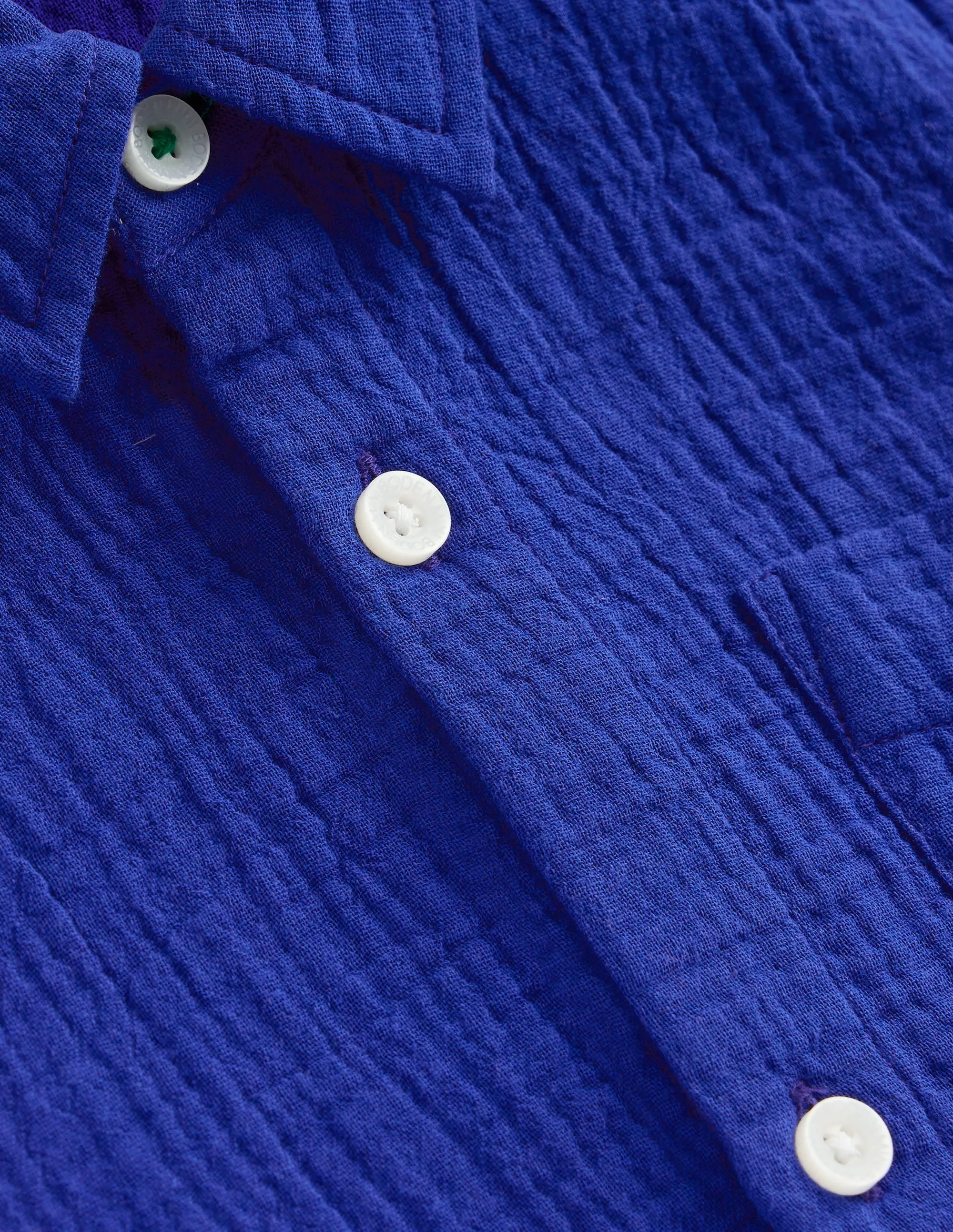 Double Cloth Shirt-Bright Blue