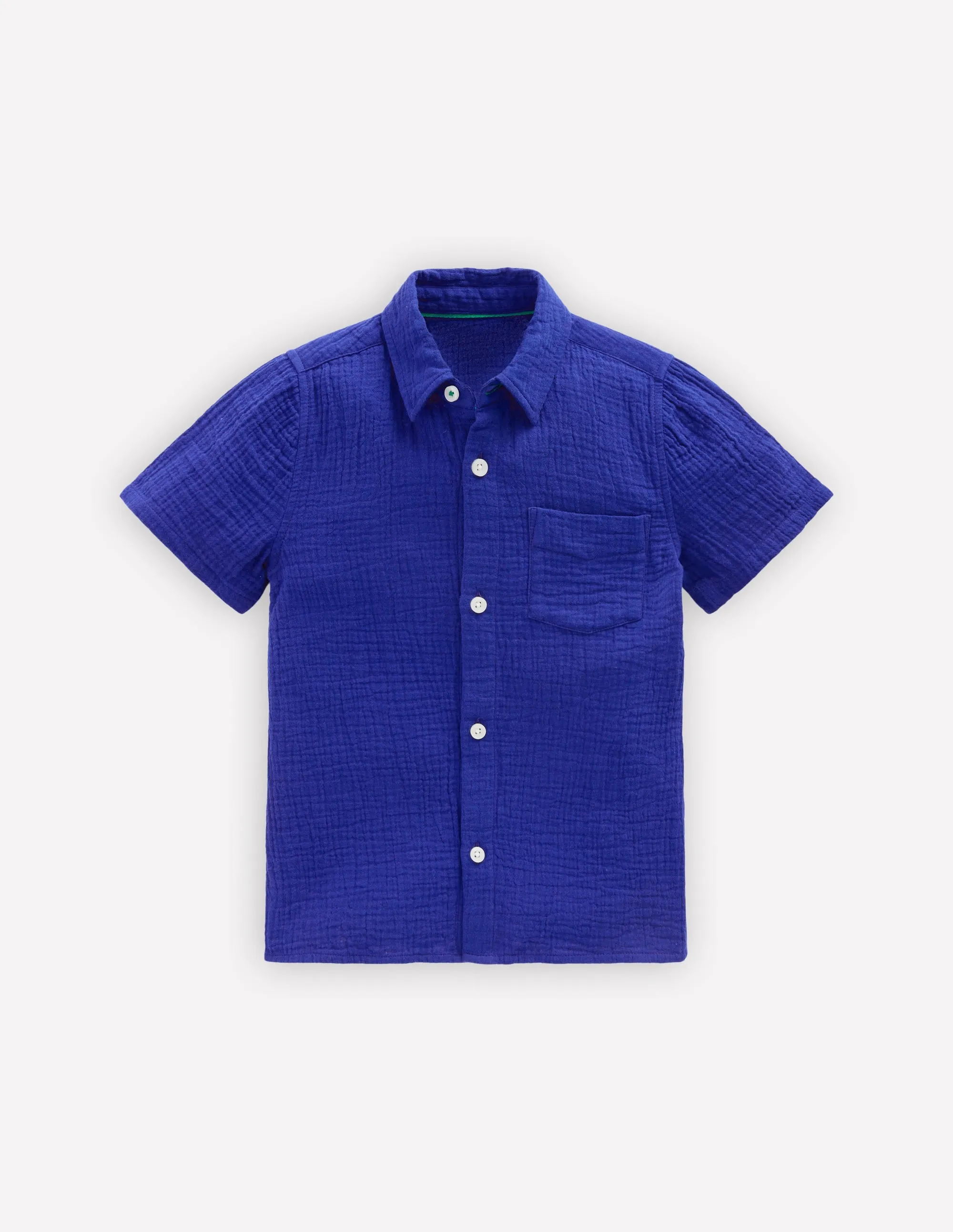 Double Cloth Shirt-Bright Blue