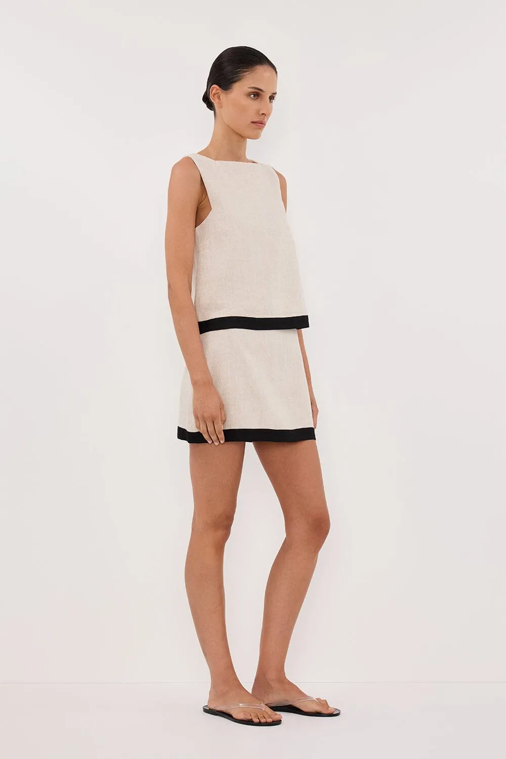 EBONY NATURAL LINEN SKORT