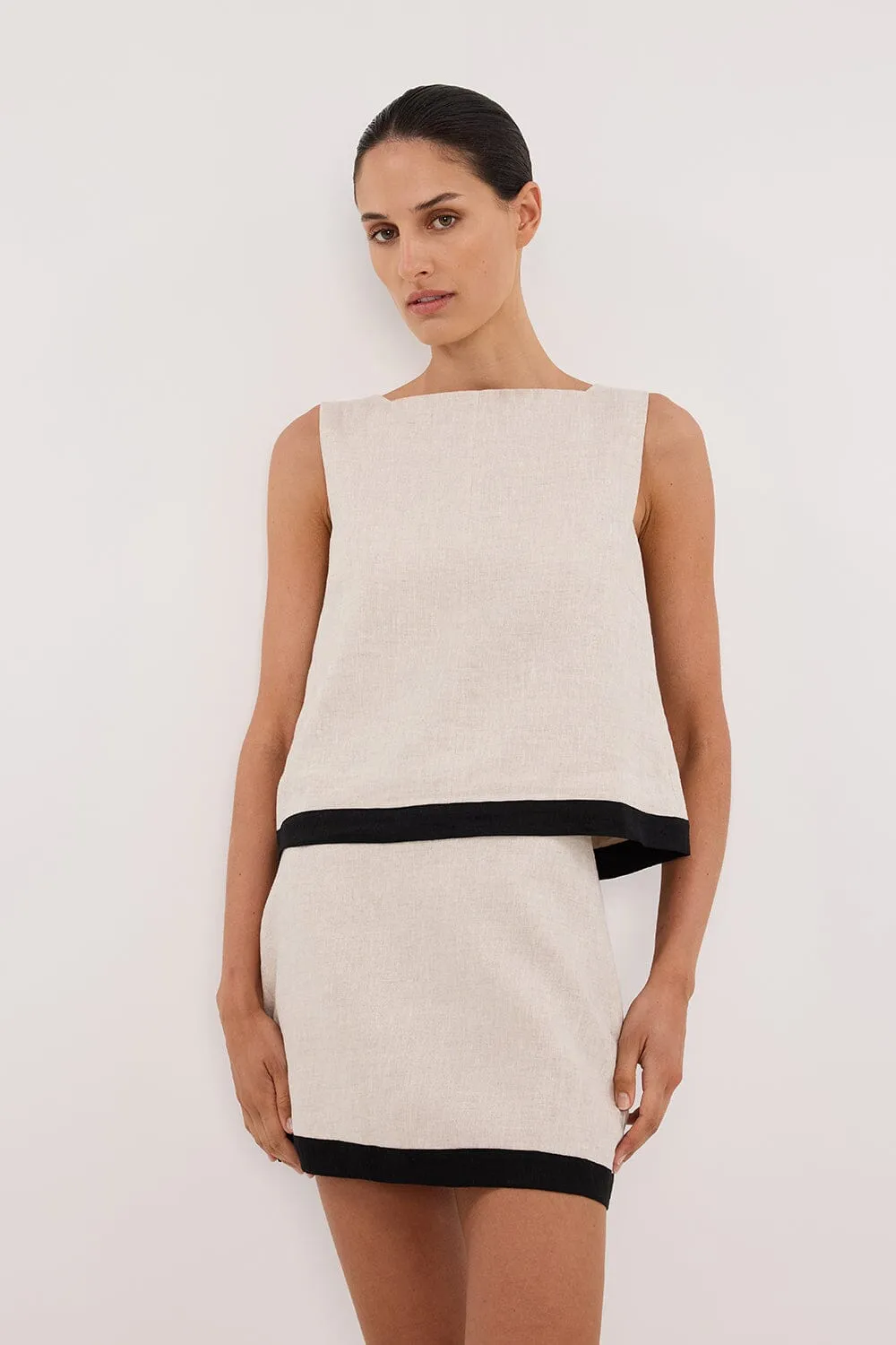 EBONY NATURAL LINEN SKORT