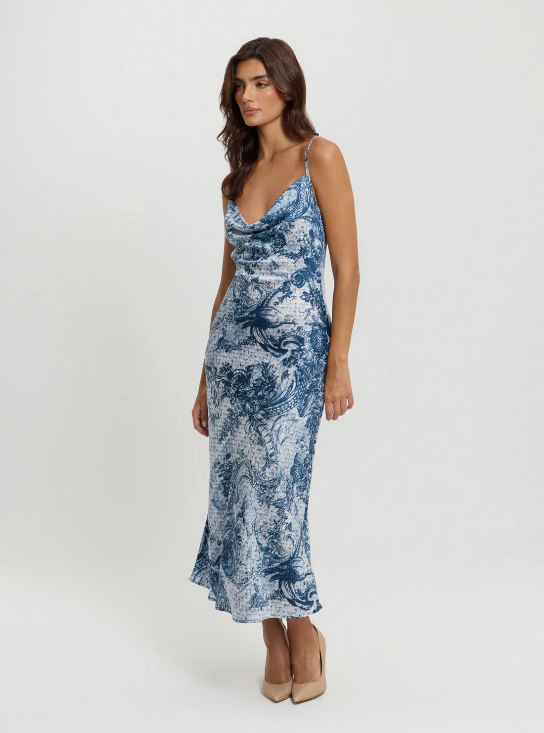 Eco Blue Print Akilina Maxi Dress