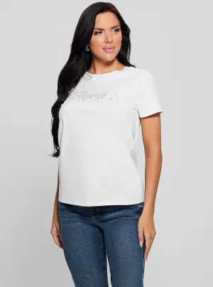Eco White Script Logo T-Shirt