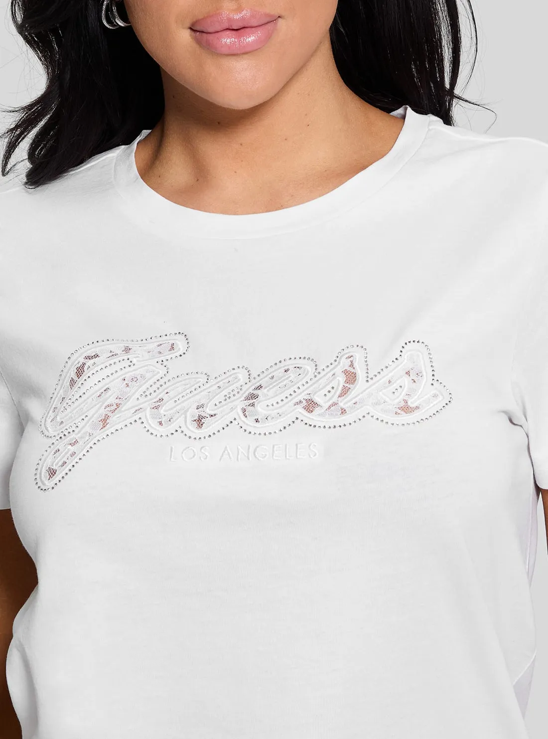 Eco White Script Logo T-Shirt