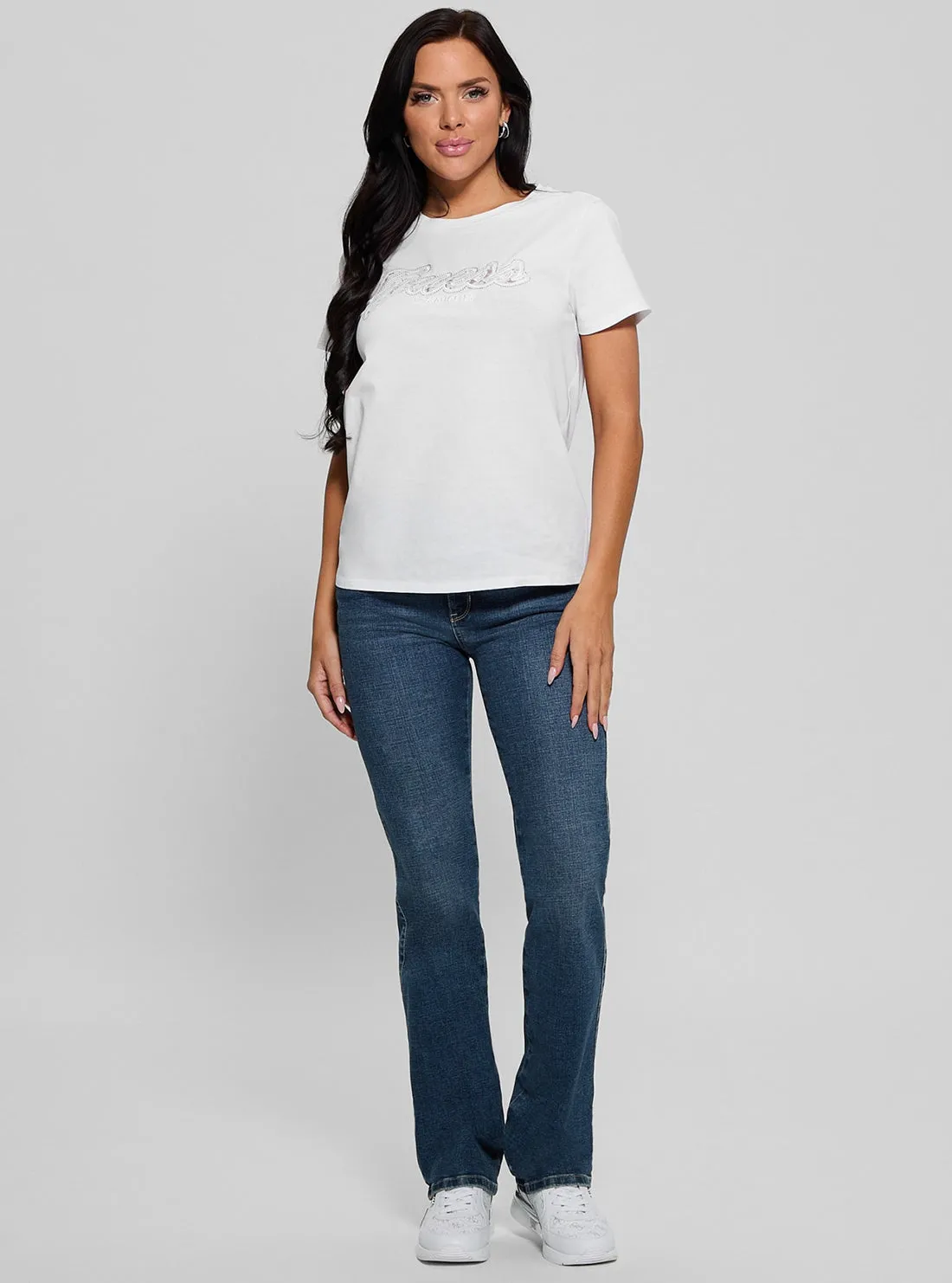 Eco White Script Logo T-Shirt