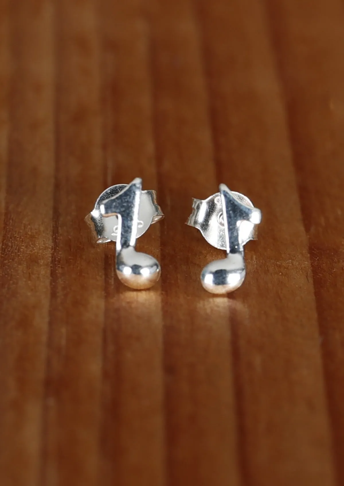 Eighth Note Quaver Silver Studs