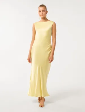 Eileen Open Back Satin Maxi Dress