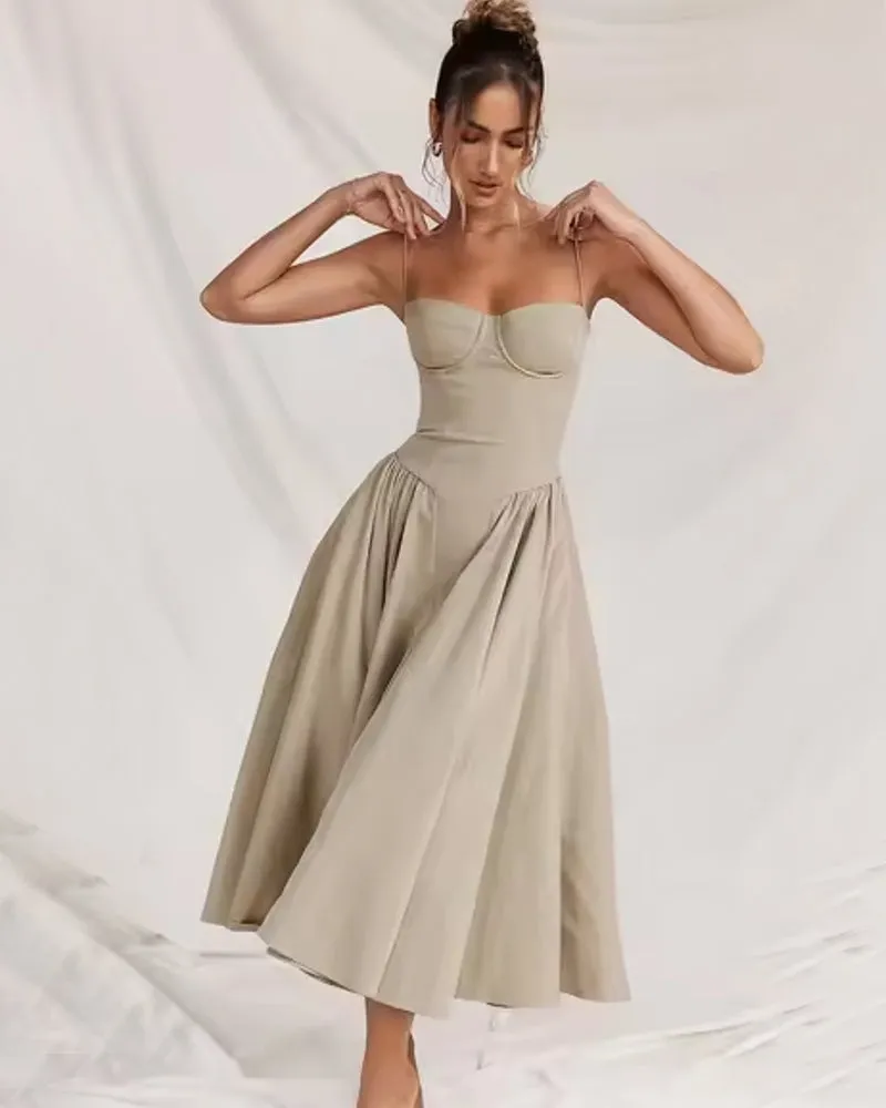 Elegant Events Corset Dress Sexy Strapless Midi Dresses