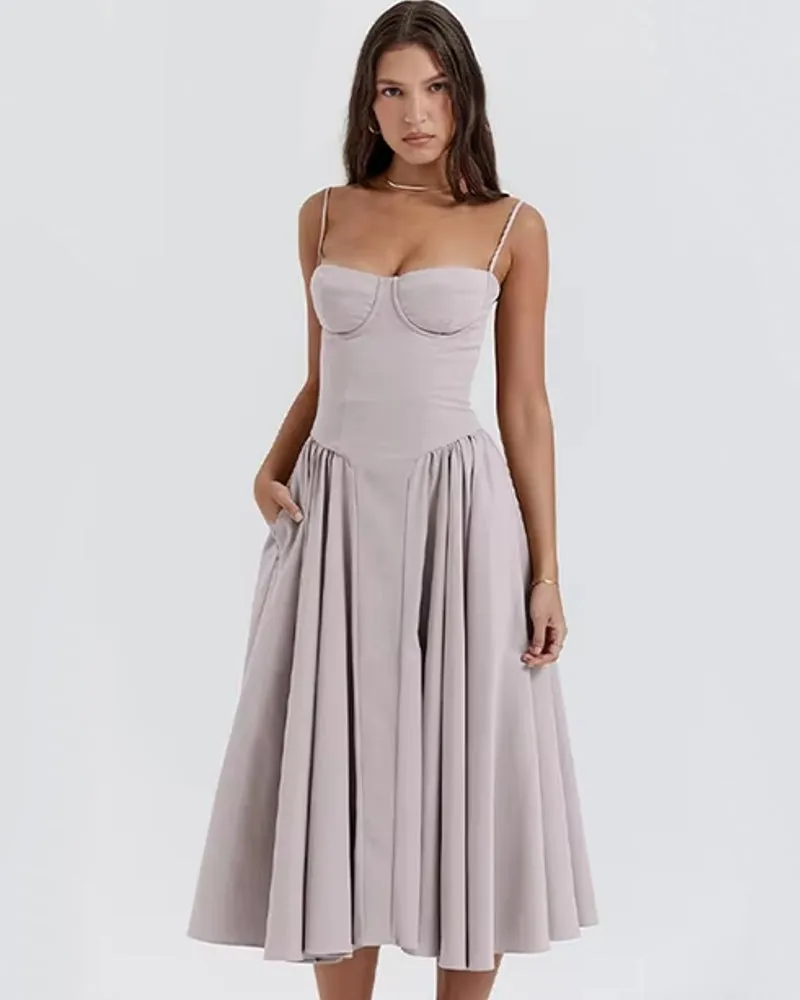 Elegant Events Corset Dress Sexy Strapless Midi Dresses
