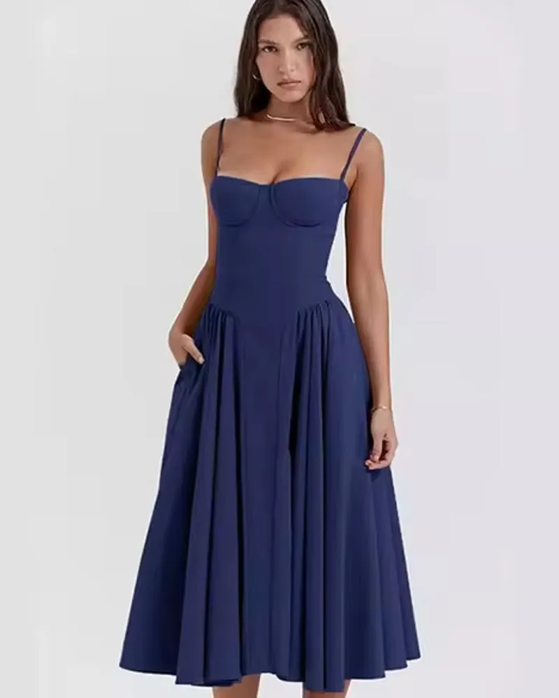 Elegant Events Corset Dress Sexy Strapless Midi Dresses
