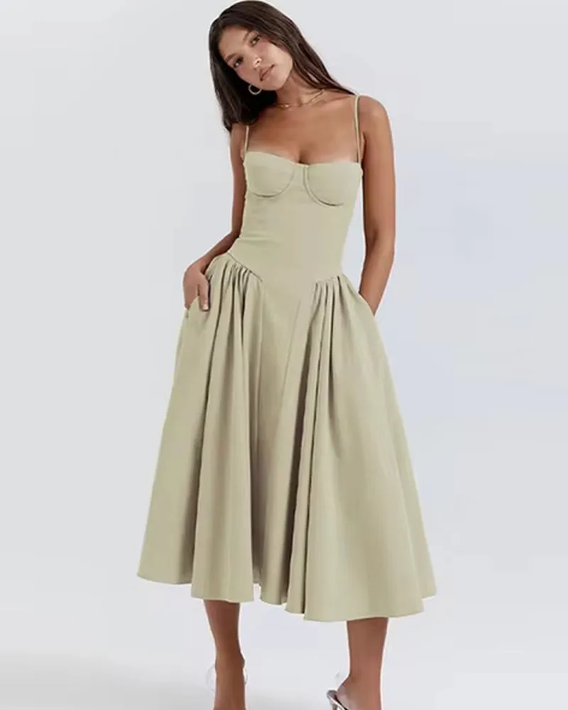 Elegant Events Corset Dress Sexy Strapless Midi Dresses