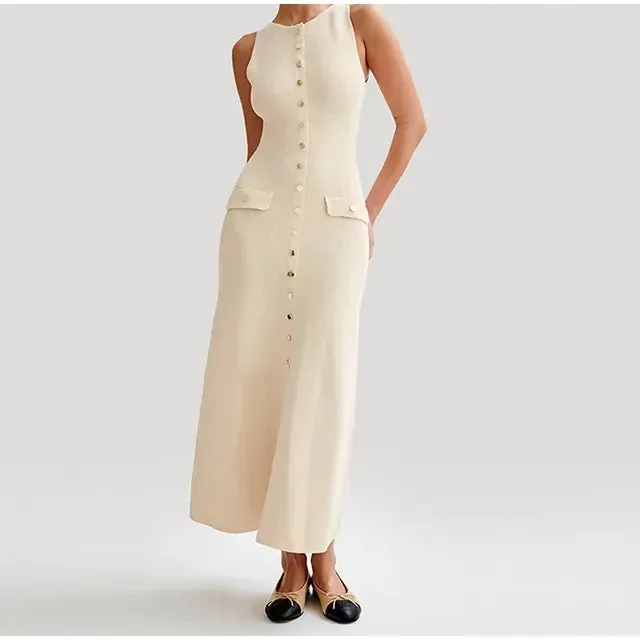 Elegant Lady Knitted Long Dresses