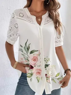 Elegant Short Sleeve Blouse Holiday Weekend