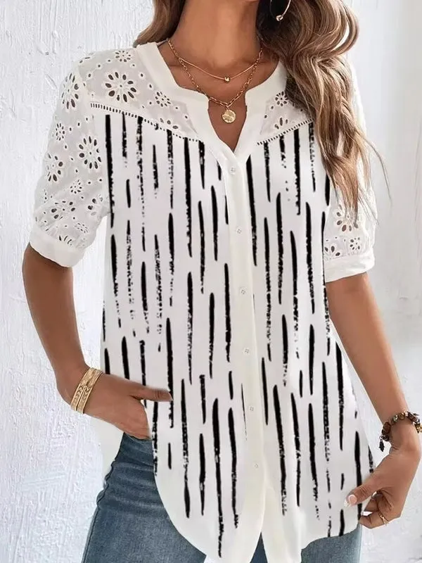 Elegant Short Sleeve Blouse Holiday Weekend