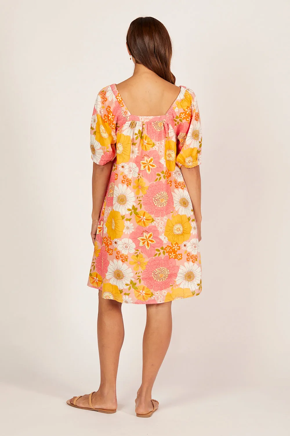 Elle Linen Short Dress in Vienna