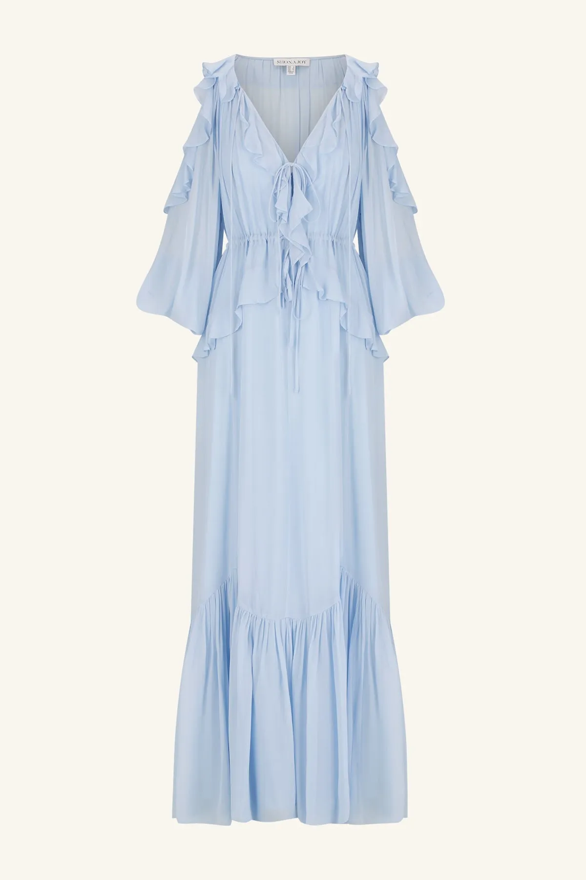 EMORY RUFFLE DRAWSTRING MAXI DRESS  - ARCADIAN BLUE