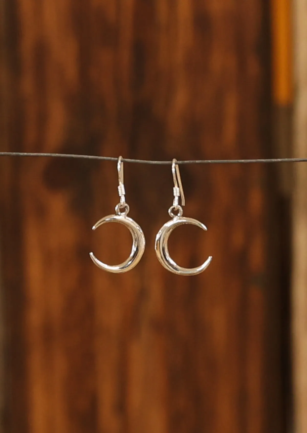Enchanted Crescent Silver Earrings